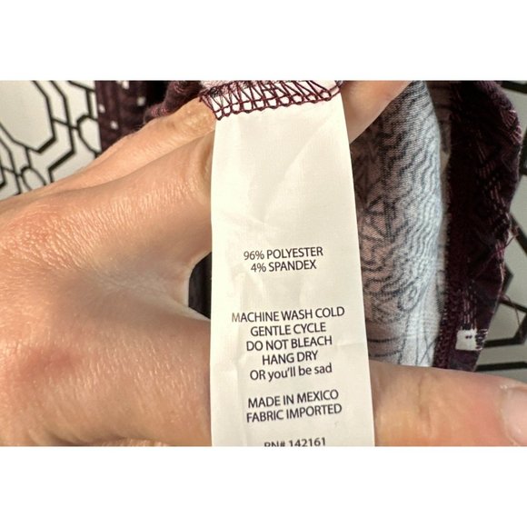 NWT Lula Roe Ladies Soft Stretchy - Comfy Scoop Neck Burgundy Dress Size Medium - Picture 8 of 8